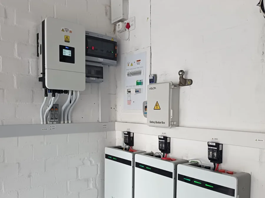 Solar inverter and battery installed for a financed DigiGo solar system