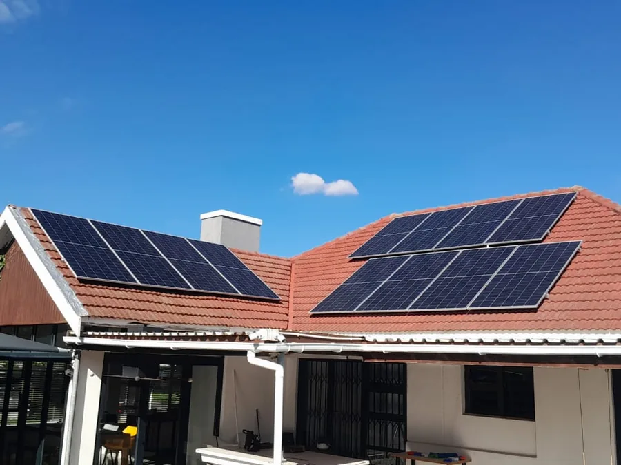Solar panels installed on a Cape Town roof