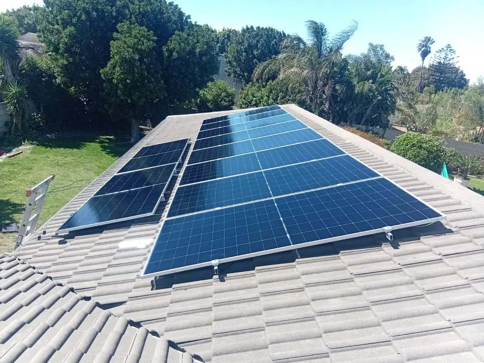 Rooftop solar panel installation on a home in Brackenfell, Cape Town