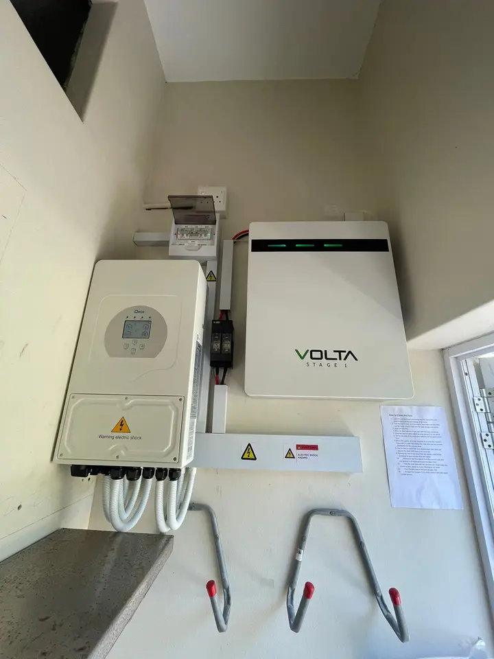 Rooftop solar panel installation, Cape Town