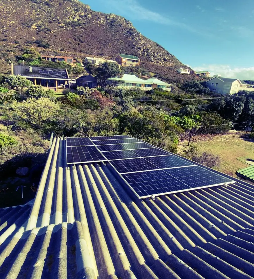 Rooftop solar panel installation, Cape Town