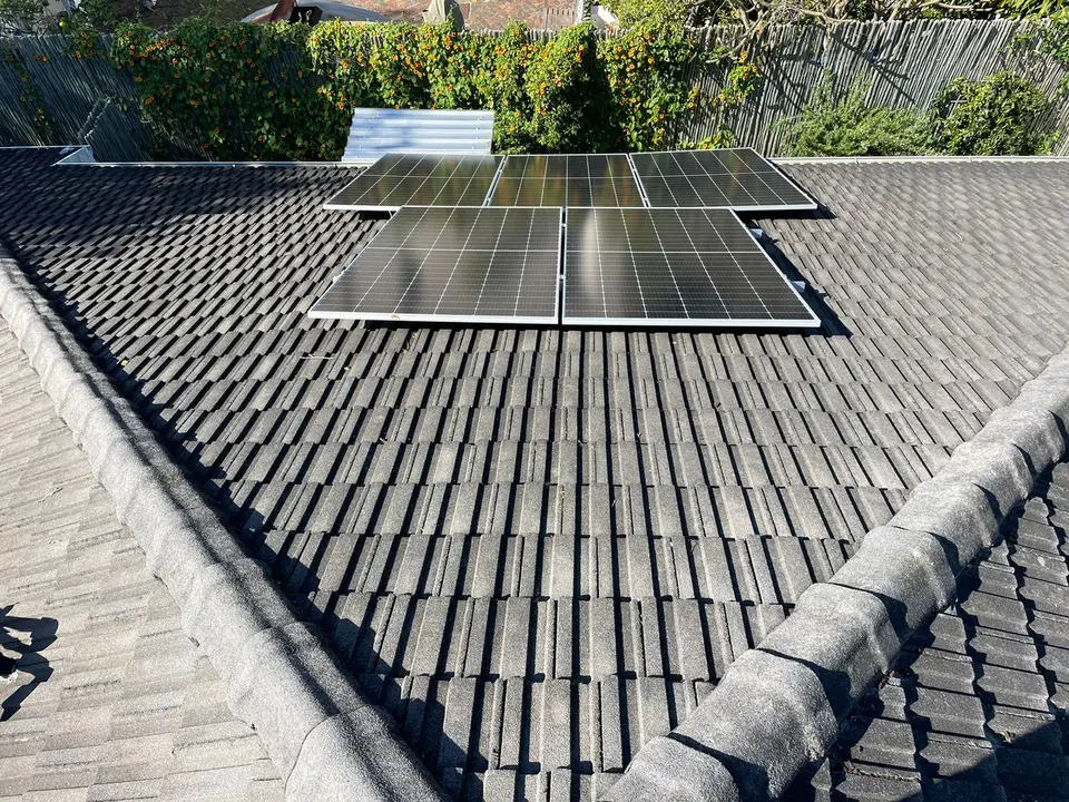 Rooftop solar panel installation, Cape Town