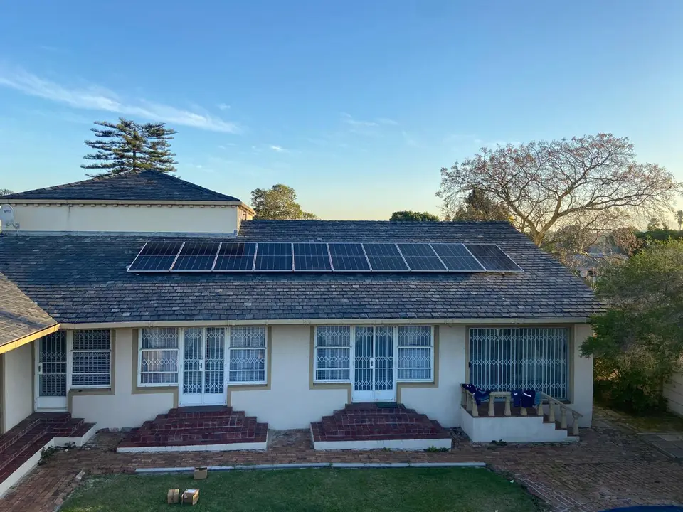 Rooftop solar panel installation, Cape Town