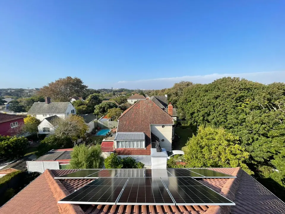 Rooftop solar panel installation, Cape Town