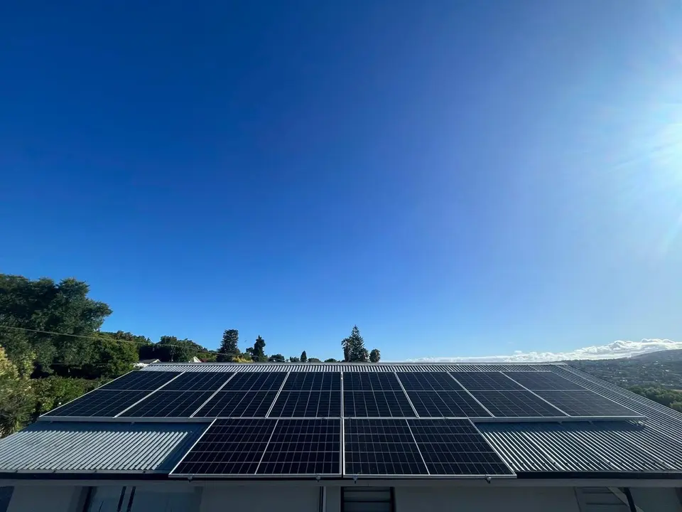 Rooftop solar panel installation, Cape Town
