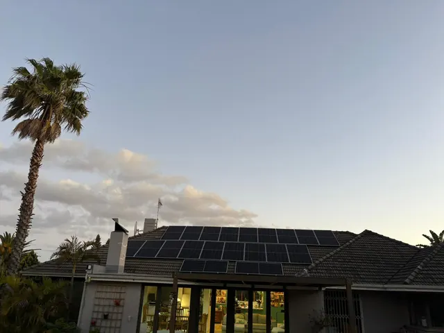 Solar panels installed on a home in Durbanville, Cape Town