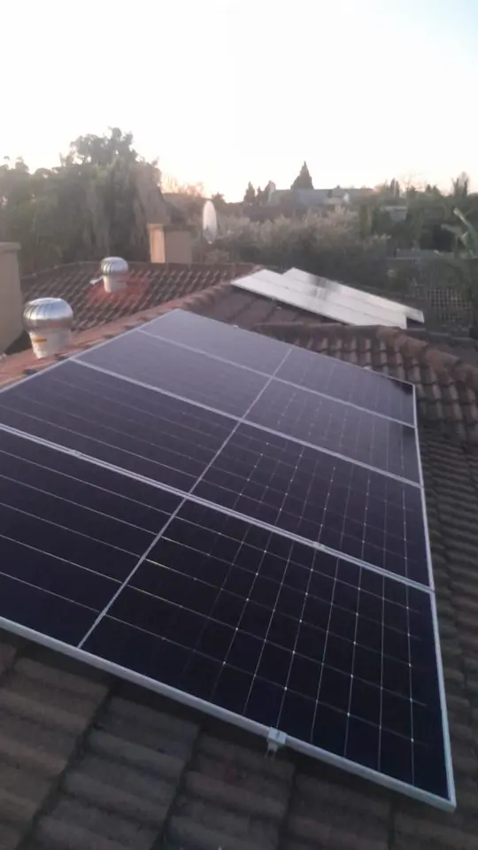 Rooftop solar panel installation on a third home in Durbanville, Cape Town
