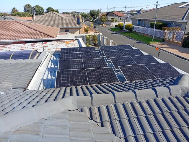 Solar panel installation on a home in Lansdowne, Cape Town