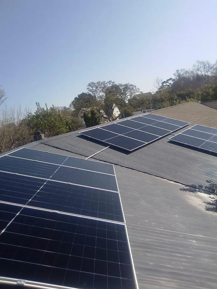 Rooftop solar panel installation on a home in Somerset West, Cape Town